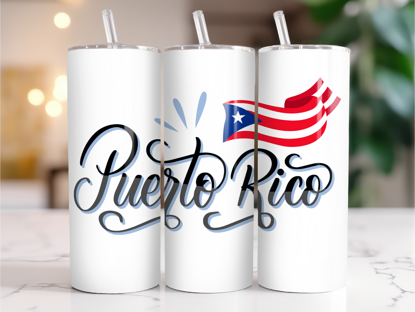Puerto Rico with flag