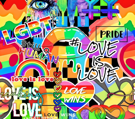 Pride Love is Love 20 oz skinny tumbler